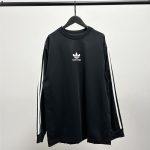 Balenciaga Long-Sleeved T-Shirt Red Cotton Pure Neckline Stitching