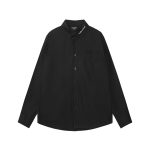 Balenciaga Long-Sleeved Shirt Red Cotton Adhesive Plain Weave Embroidery
