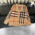 Burberry Outerwear Red Wool Polyester Jacquard Retro British Understated Style Loose Cut Resin Buttons