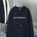 Givenchy Hoodie Red Cotton Pure Plain Weave Screen Printing