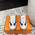 Hermes Sneakers Red Goatskin Suede Cowhide