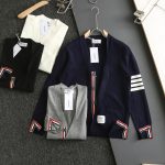 Thom Browne Cardigan Red Wool Modal Imitation