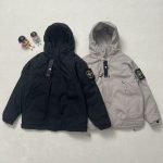 Stone Island Cotton-Padded Coat Ash Cotton Wool Lace High-Density Fabric Exquisite Workmanship Street Style Winter Embroidery