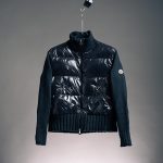 Monk Down Jacket Black Wool Goose Duck Nylon Patch