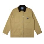 Prada Outerwear Black Corduroy Easy To Match