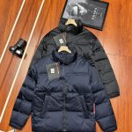 Prada Coat Black Eva Duck Down Nylon Daily Commute Metal Logo Side Pockets