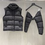 Prada Outerwear Black Goose Down Sheepskin Cowhide Winter