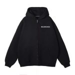 Balenciaga Outerwear Black Cotton Down Fleece Winter