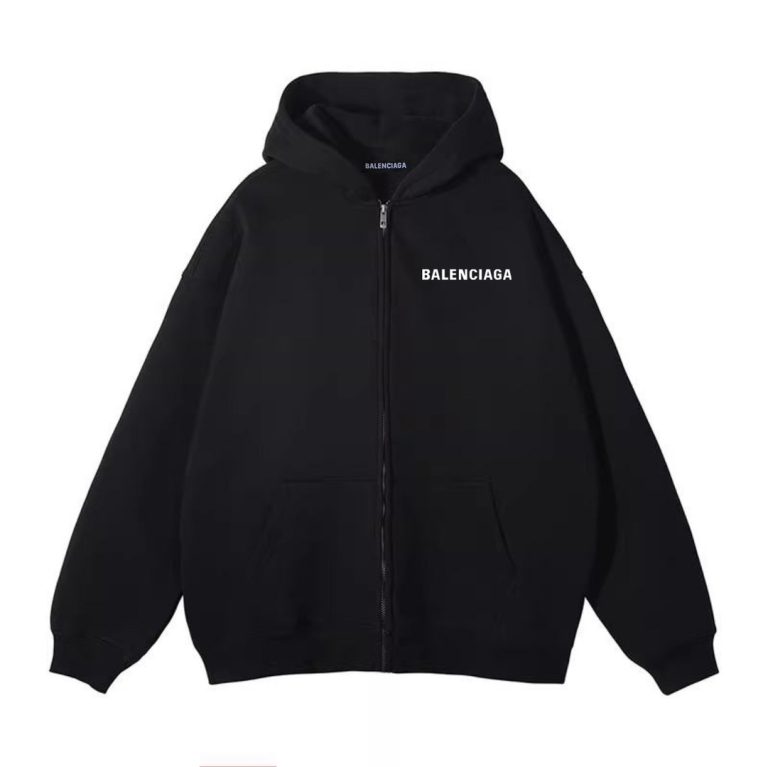 Balenciaga Outerwear Black Cotton Down Fleece Winter
