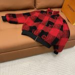 Louis Vuitton Jacket Red Wool Jacquard Embroidery