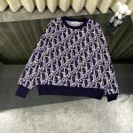Dior Sweater Red Cotton Wool Down Jacquard
