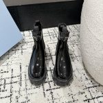 Prada Leather Shoes Ash Sheepskin Cowhide Rubber Outsole Street Style Sophistication