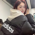Adidas Cotton-Padded Coat Black Cotton Down Winter