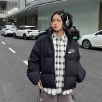 Nike Cotton-Padded Coat Black Cotton Down Winter