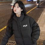 Fila Cotton-Padded Coat Black Cotton Down Winter