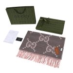 Gucci Scarf Red Cashmere Jacquard