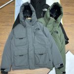 The North Face Down Jacket Green Duck Nylon Fleece Mesh Woven Fabric Adjustable Drawstring Winter Down-Proof Embroidery Windproof Cuffs