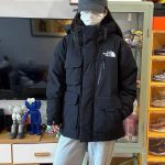 The North Face Down Jacket Green Duck Nylon Fleece Mesh Woven Fabric Adjustable Drawstring Winter Down-Proof Embroidery Windproof Cuffs