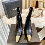 Saint Laurent Ankle Boots Color Patent Leather Satin