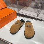 Hermes Slippers Color Sheepskin Suede