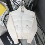 Monk Coat Red Wool Feather Duck Down Patch Side Pockets
