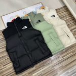 The North Face Sleeveless Red Cotton Down Nylon Winter Embroidery