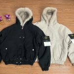 Stone Island Cotton-Padded Coat Red Cotton Down Polyester Exquisite Workmanship Street Style Winter Early
