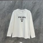 Prada Long-Sleeved T-Shirt Ash Cotton Long-Staple Modal Winter