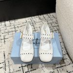 Prada Mary Jane Shoes Red Genuine Leather Sheepskin Patent