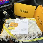 Fendi Shawl Red Cashmere Jacquard