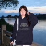 Balenciaga Hoodies Blue Cotton Pure Fleece