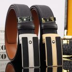 Montblanc Belt Red Top-Grain Cowhide