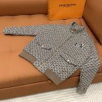 Louis Vuitton Jacket Red Wool Jacquard Embroidery