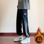 Adidas Sweatpants Red Fleece Autumn Winter