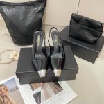 Saint Laurent Sandals Ash Patent Leather Soft Spring Early