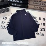 Adidas Coat Blue Cotton Pure