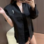 Saint Laurent Stone Long-Sleeved Shirt