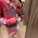 Miu Miu Plaid Long-Sleeved Shirt
