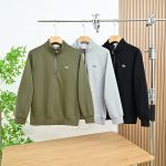 Lacoste Hoodie Red Cotton Pure Spring Embroidery Color Blocking