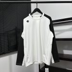 Descente Long-Sleeved Shirts Red Nylon Fleece Quick-Drying Sports Spring Autumn Winter Color Blocking