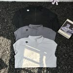 Descente Long-Sleeved Shirts Black Nylon Fabric Skin-Friendly And Non-Sticky Quick-Drying Slim Fit
