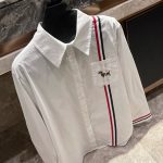 Thom Browne Stone Long-Sleeved Shirt