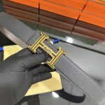 Hermes Leather Belt Ash Genuine Cowhide