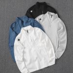 Descente Long-Sleeved Shirts Blue Cotton Nylon Spandex Sports And Leisure Spring