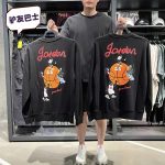 Nike Long-Sleeved Shirts Red Cotton Pure Winter Patch Foam Printing