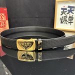 Prada Belt Red Top-Grain Cowhide