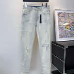 Ami Jeans Red Distressed Street Style Streetwear Slim Fit Patch