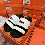 Hermes Slippers White