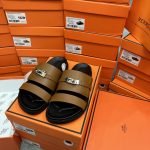 Hermes Slippers Brown