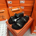 Hermes Slippers Black